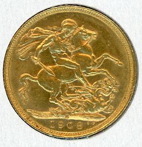 Thumbnail for 1908M Australian Edward VII Gold Sovereign B