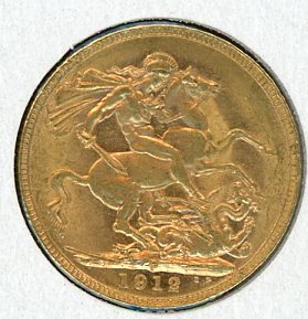 Thumbnail for 1912P Australian George V Gold Sovereign