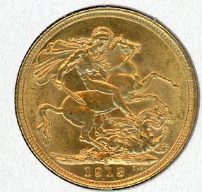 Thumbnail for 1913S Australian George V Gold Sovereign B