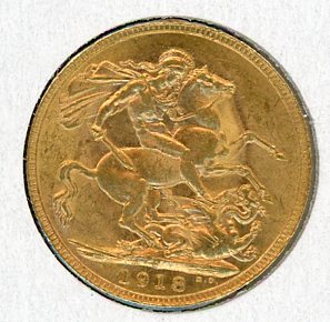 Thumbnail for 1918P Australian George V Gold Sovereign