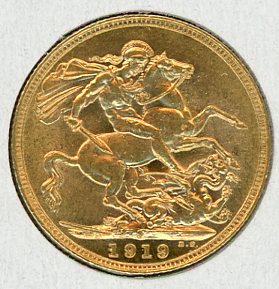 Thumbnail for 1919S Australian George V Gold Sovereign