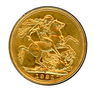 Thumbnail for 1921S Australian George V Gold Sovereign