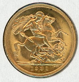 Thumbnail for 1931P Australian George V Gold Sovereign B