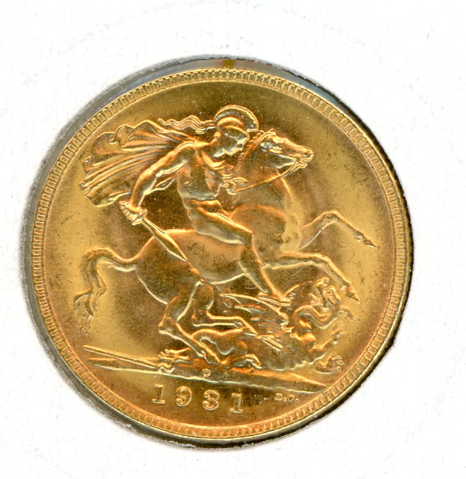 Thumbnail for 1931P Australian George V Gold Sovereign UNC