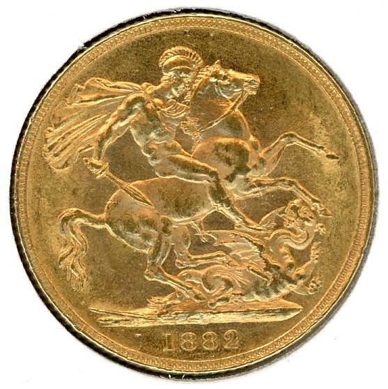 Thumbnail for 1882S Australian Young Head Gold Sovereign A