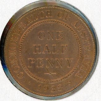 Thumbnail for 1938 Australian Halfpenny - UNC Mint Red