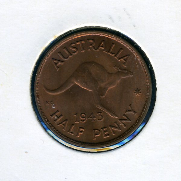 Thumbnail for 1943 Australian Halfpenny - aUNC