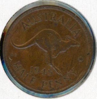 Thumbnail for 1945 Y. Australian Halfpenny - gEF