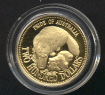 Thumbnail for 1990 Australian $200.00 Pride of Australia Gold Proof Coin - Platypus