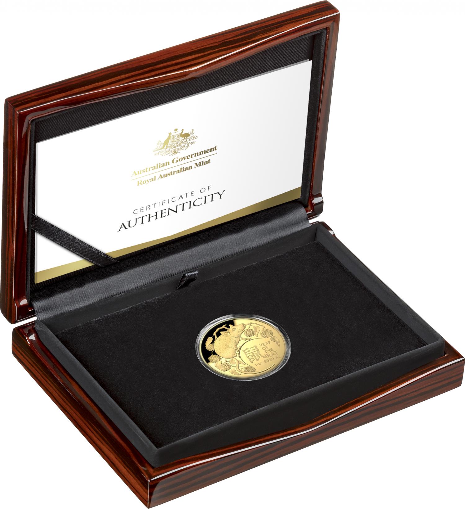 Thumbnail for 2020 Lunar Year of the Rat 1oz Gold Proof Domed Coin