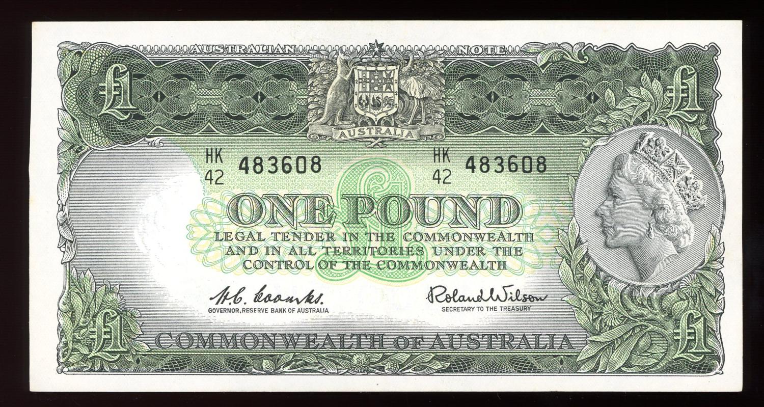 Thumbnail for 1961 One Pound Note Coombs - Wilson HK42 483608 gEF