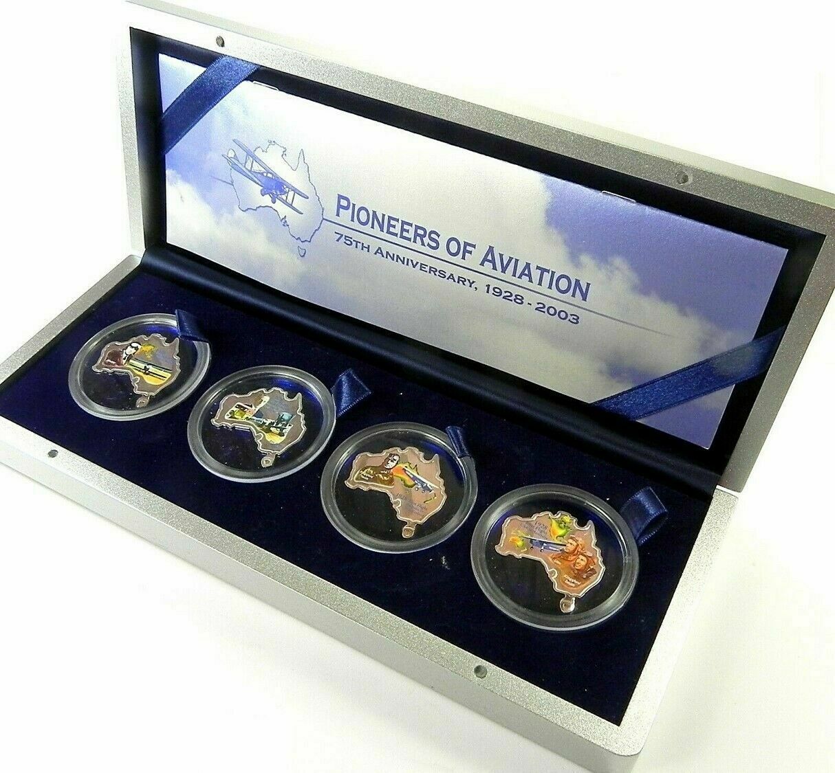 Thumbnail for 2003 $1 Pioneers of Aviation Australia Map Shaped 1oz Silver Proof Coin Set