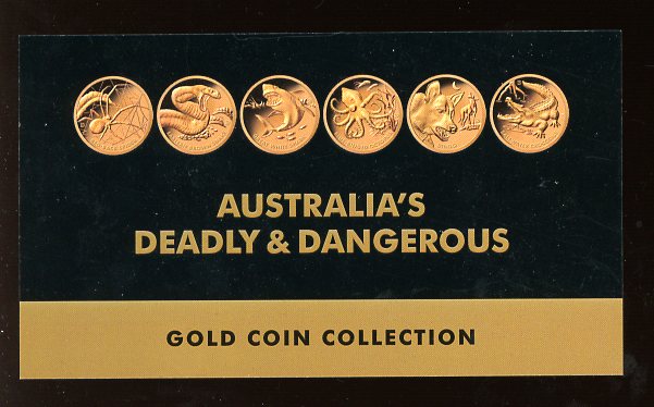 Thumbnail for 2019 Solomon Islands 0.5 Gram .585 Gold One Dollar 6 Coin Set - Australia's Deadly & Dangerous