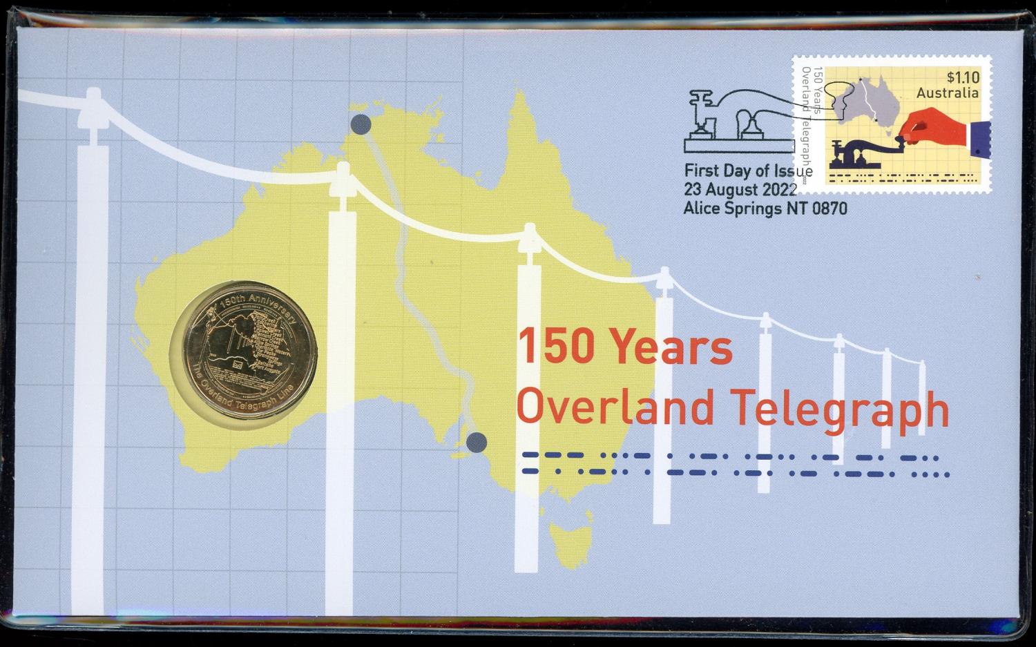 Thumbnail for 2022 Issue 18 - 150 Years Overland Telegraph PNC with RAM $1