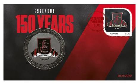 Thumbnail for 2022 Essendon 150 Years PNC with Foil Postmark Limited Mintage of only 2022