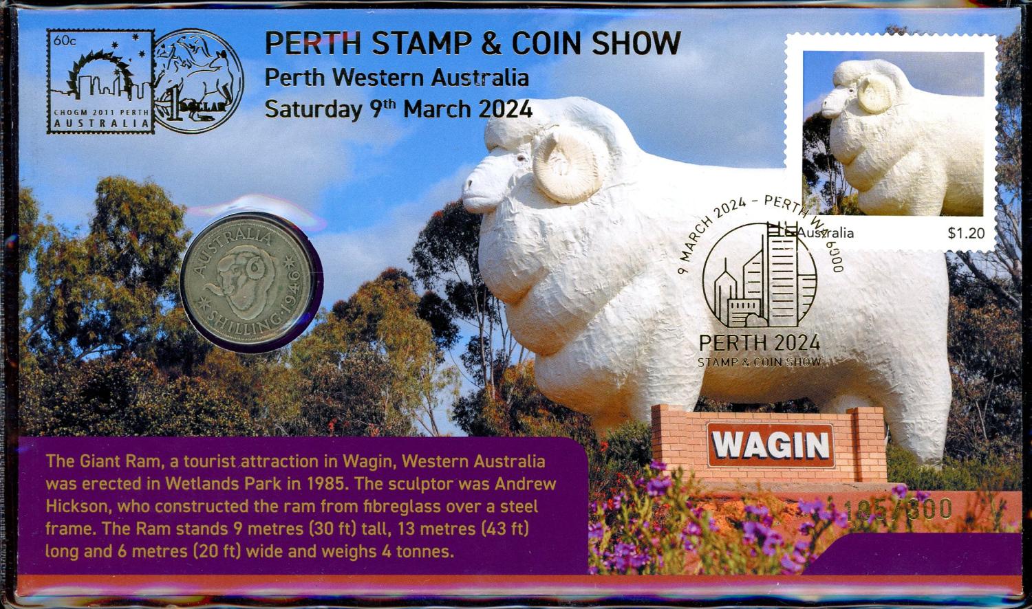 Thumbnail for 2024 Perth Stamp and Coin Show Giant Ram Wagin Predecimal Shilling PNC 105 - 300
