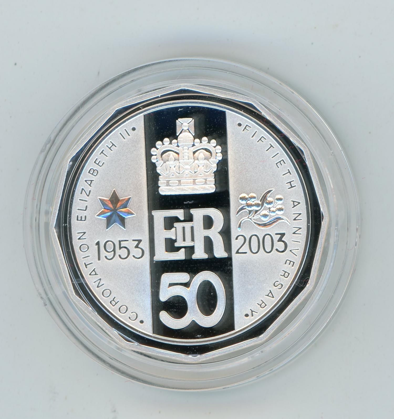 Thumbnail for 2003 50th Anniversary Coronation of Queen Elizabeth II Silver Proof Coin in capsule only