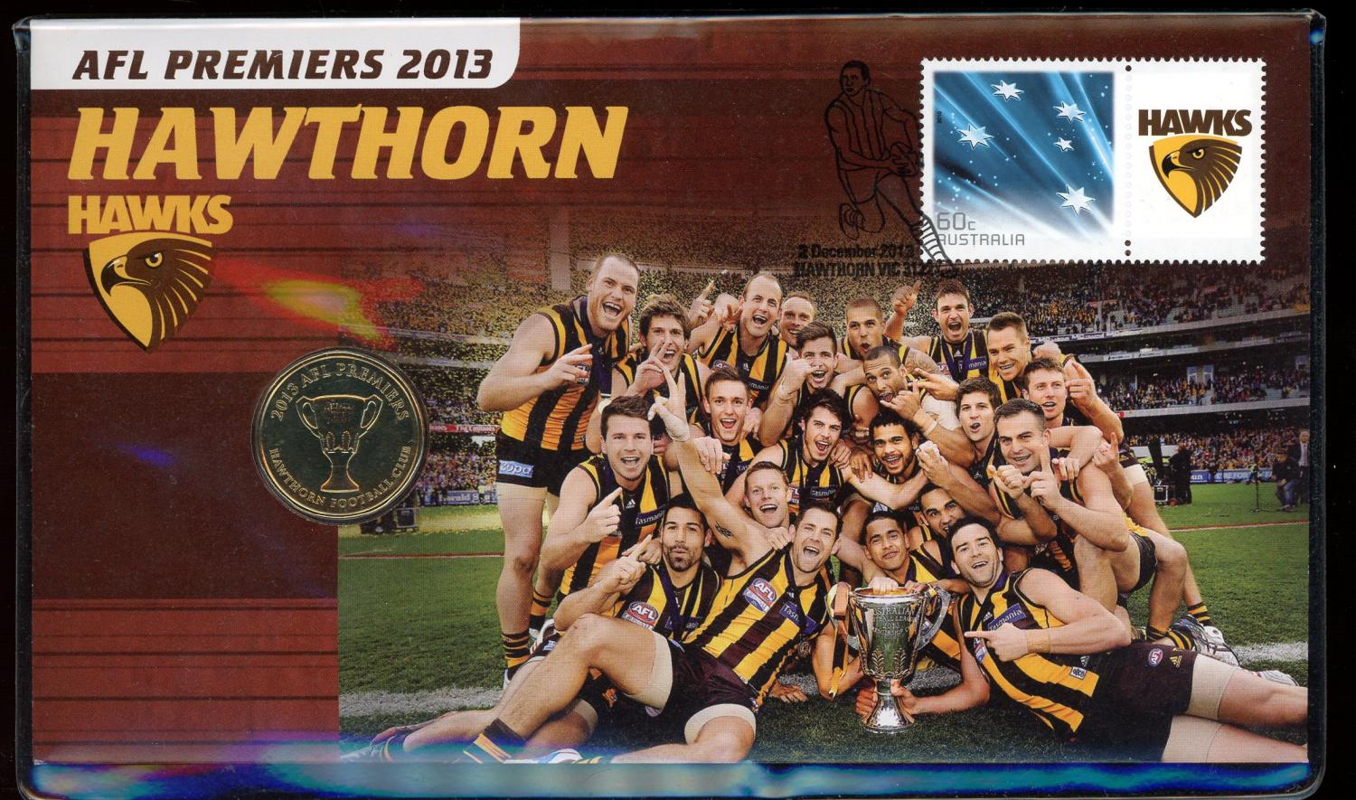 Thumbnail for 2013 AFL Premiers 2013 - Hawthorn Hawks PNC with $1 coin