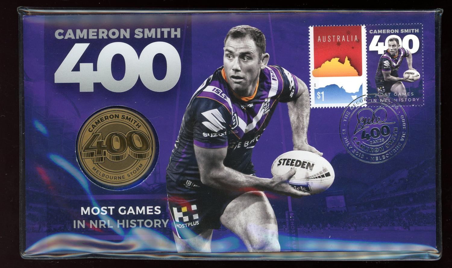 Thumbnail for 2019 Cameron Smith Most Games in NRL History 400 Medallic PNC