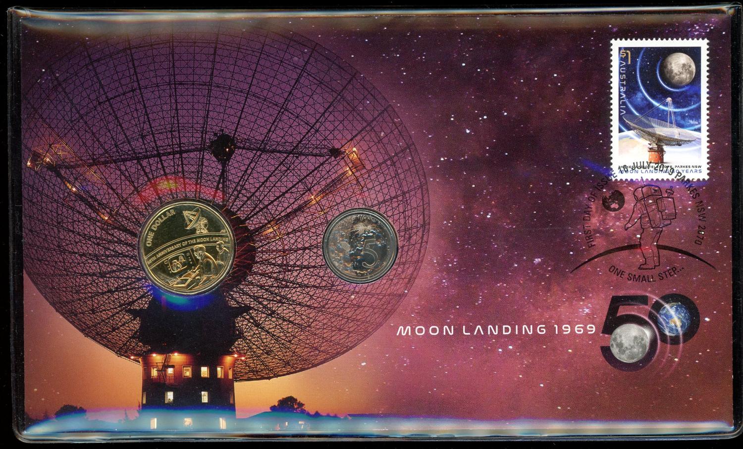 Thumbnail for 2019 Issue 26 Moon Landing 1969 Two Coin PNC