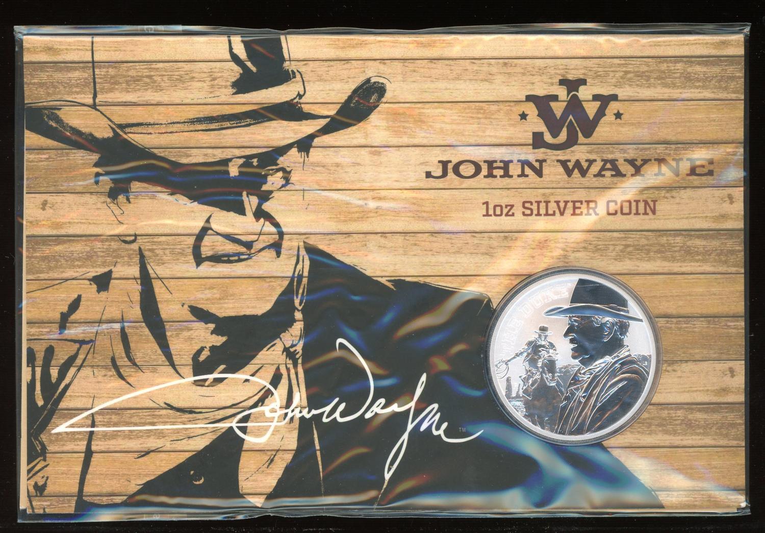 Thumbnail for 2020 John Wayne 1oz Silver Coin on Card - Mintage only 1000