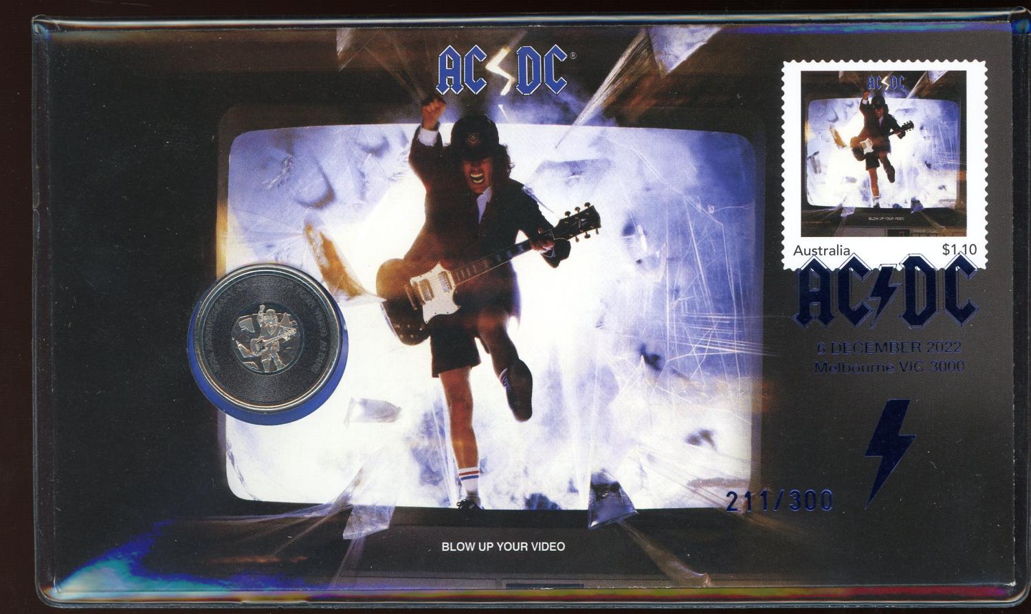 Thumbnail for 2022 Issue 27A 20c AC DC Blow Up Your Video Limited Edition PNC - Mintage only 300