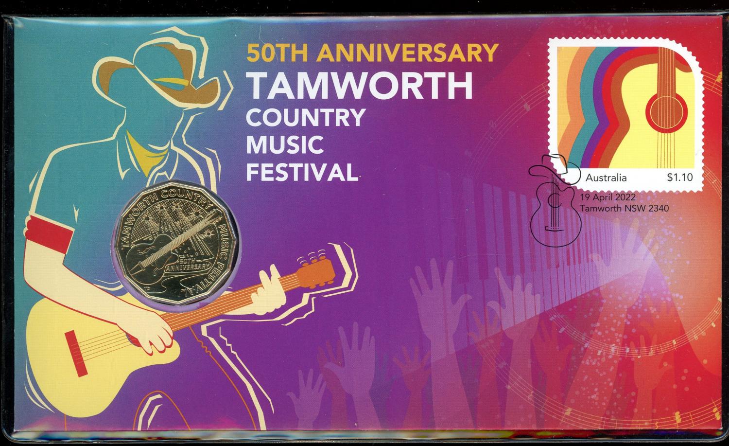 Thumbnail for 2022 Issue 7 - 50th Anniversary Tamworth Country Music Festival with Gold Plated .50¢ PNC