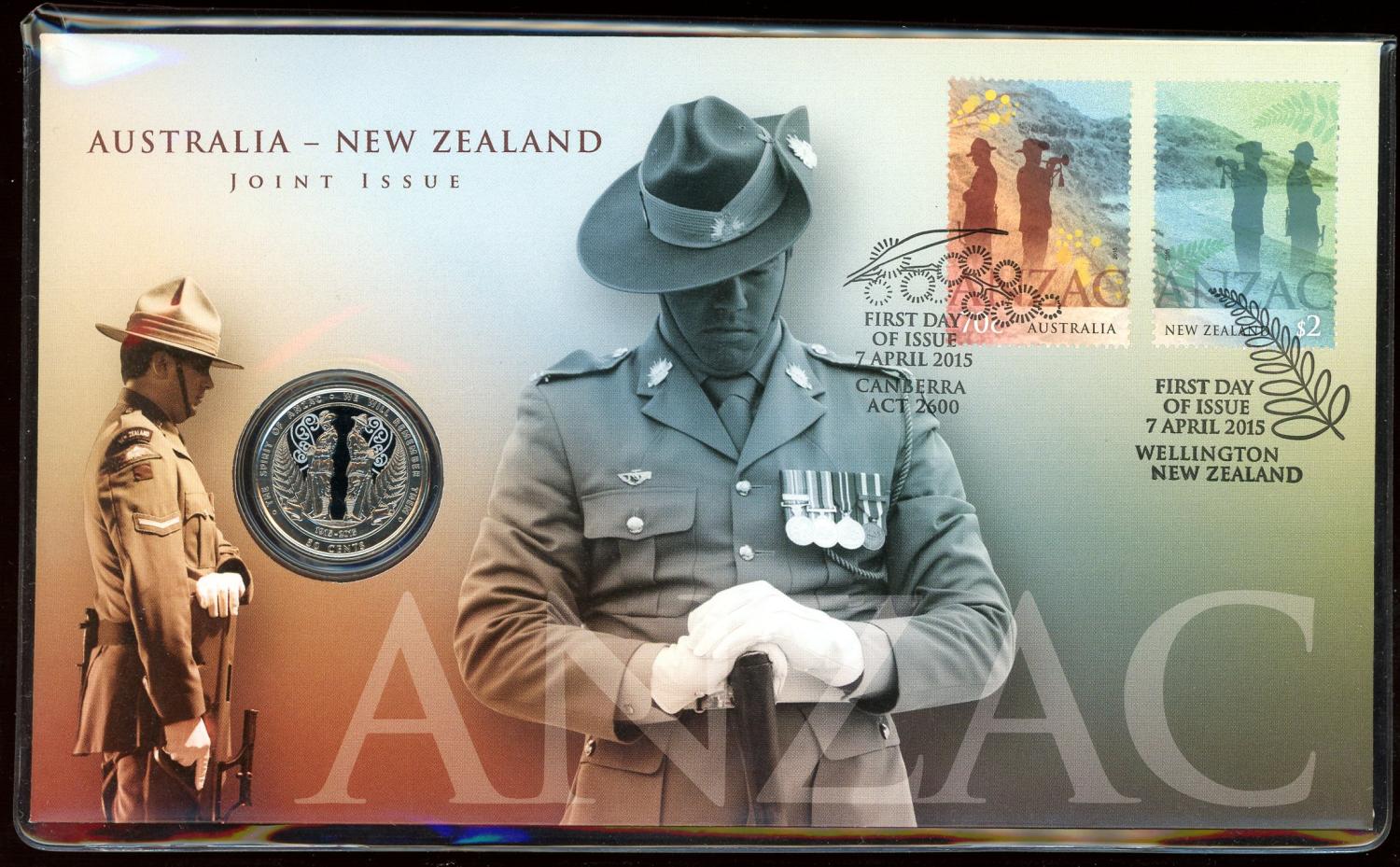 Thumbnail for 2015 Issue 06 Australia and New Zealand Joint Issue ANZAC PNC