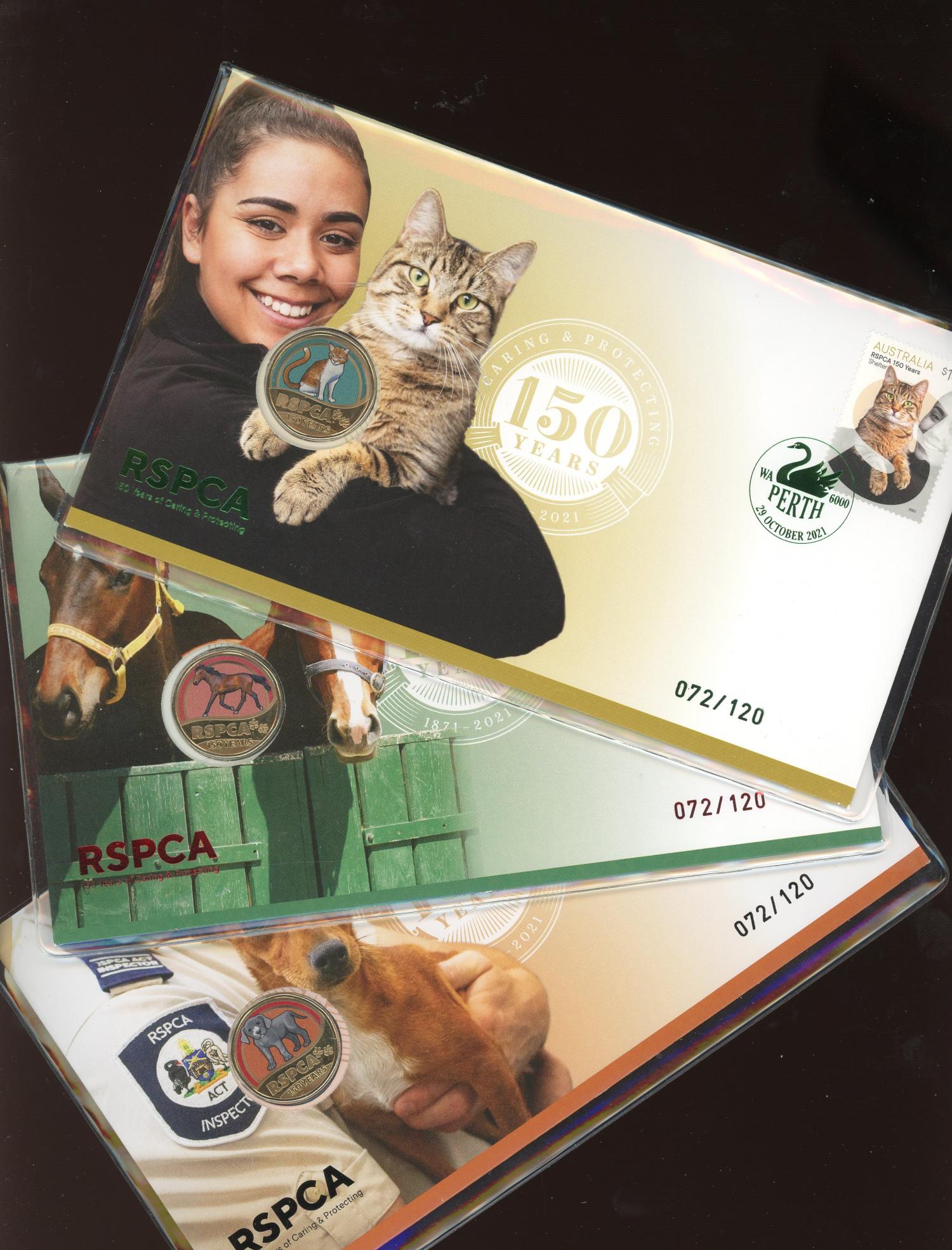 Thumbnail for 2021 Perth Coin and Stamp Show Set of 3 RSPCA PNC's 29th October - 31st October Set Number 072