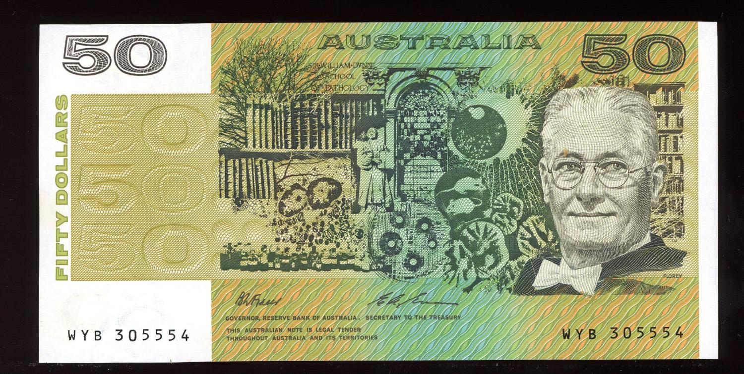 Thumbnail for 1993 $50.00 Banknote Fraser Evans WYB 305554 aUNC