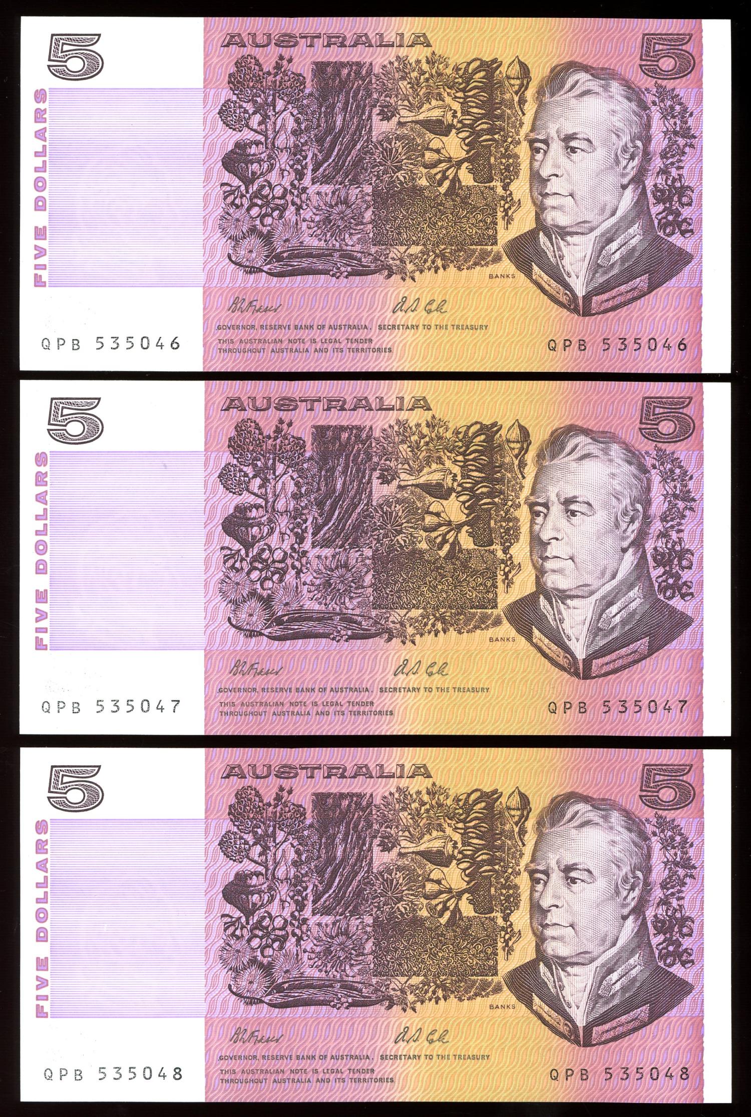 Thumbnail for 1991 $5 Trio Fraser-Cole QPB 535046-048 UNC