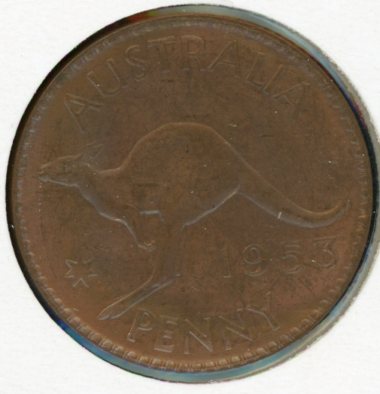 Thumbnail for 1953 A. Australian One Penny - aUNC