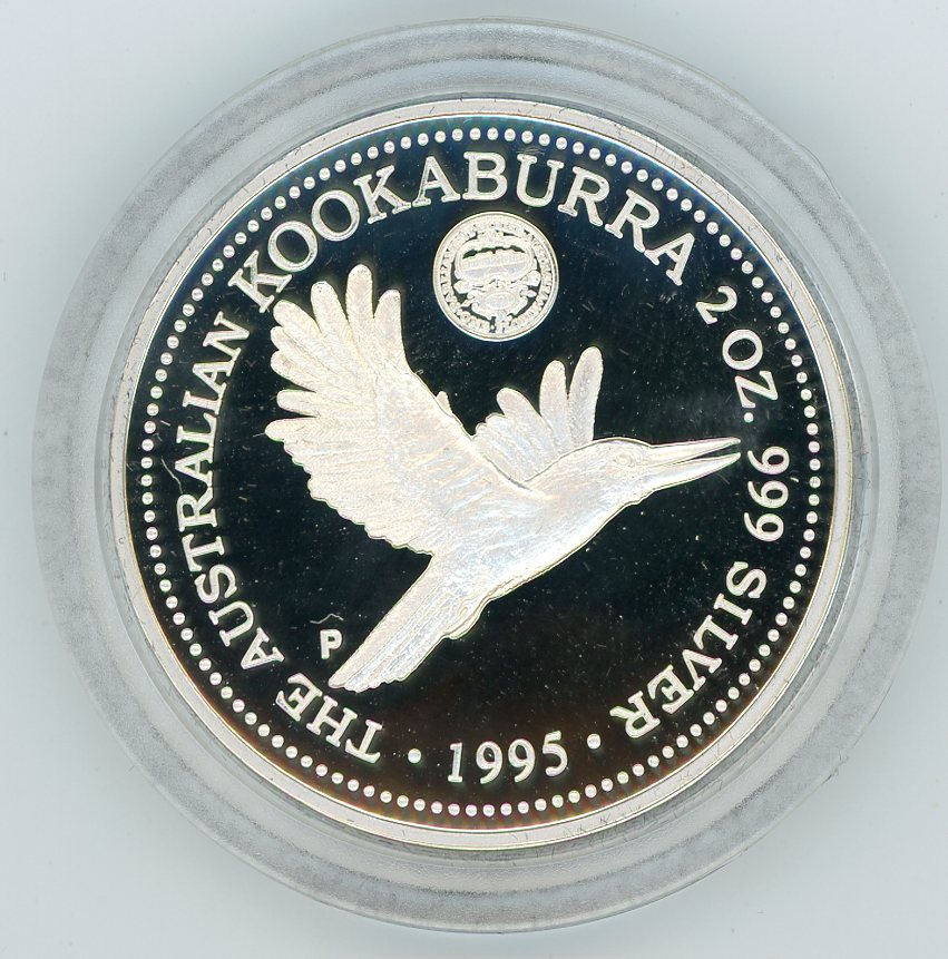 Thumbnail for 1995 2oz Kookaburra Proof with Parliament House Privy Mark