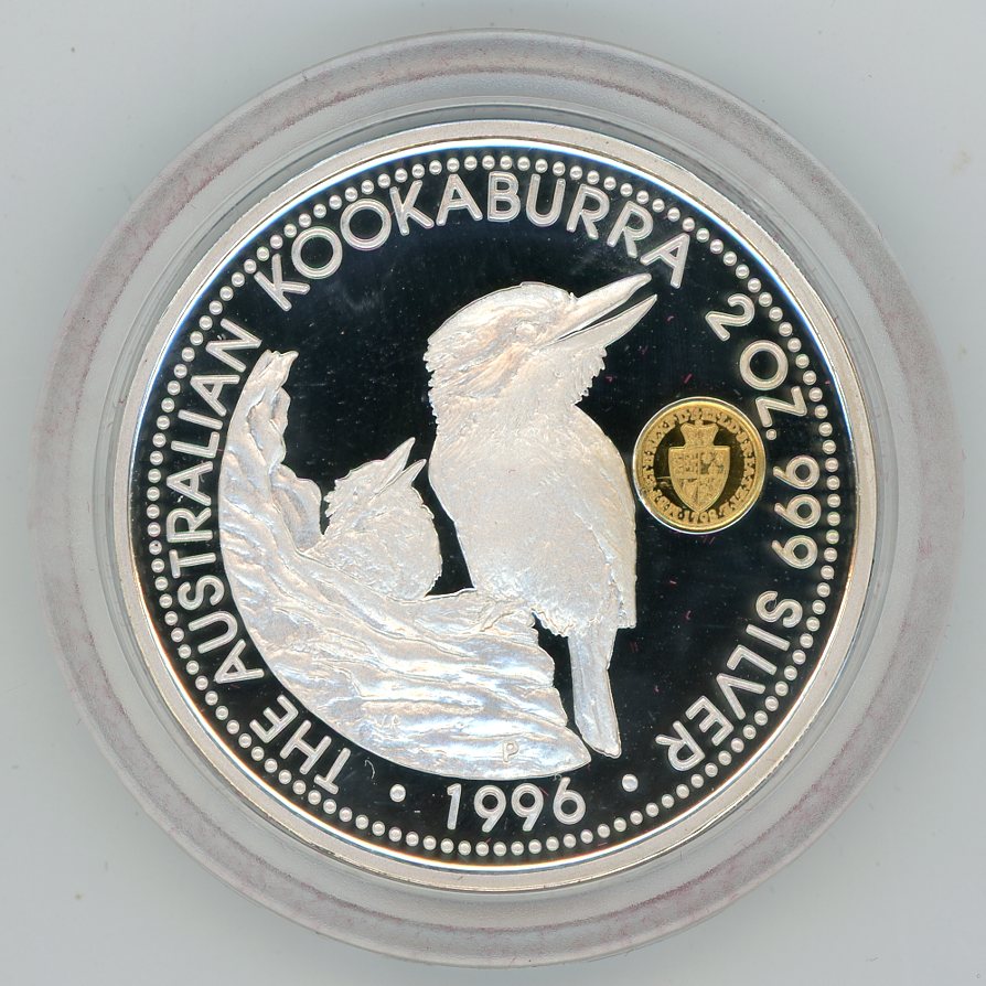 Thumbnail for 1996 2oz Silver Proof Kookaburra - Guinea Gold Privy Mark