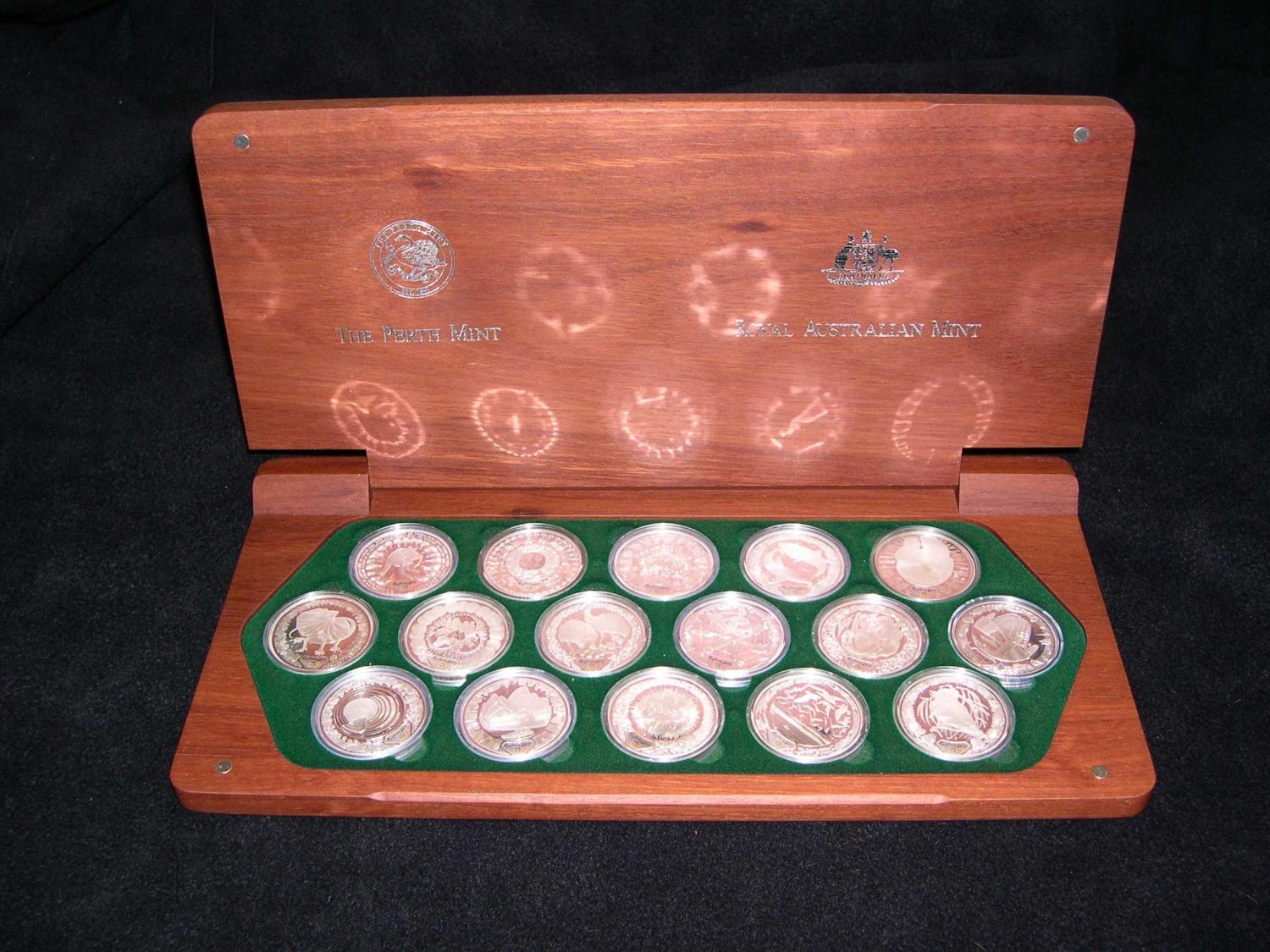 Thumbnail for 2000 Sydney Olympics Silver Proof Set in Jarrah Timber Case