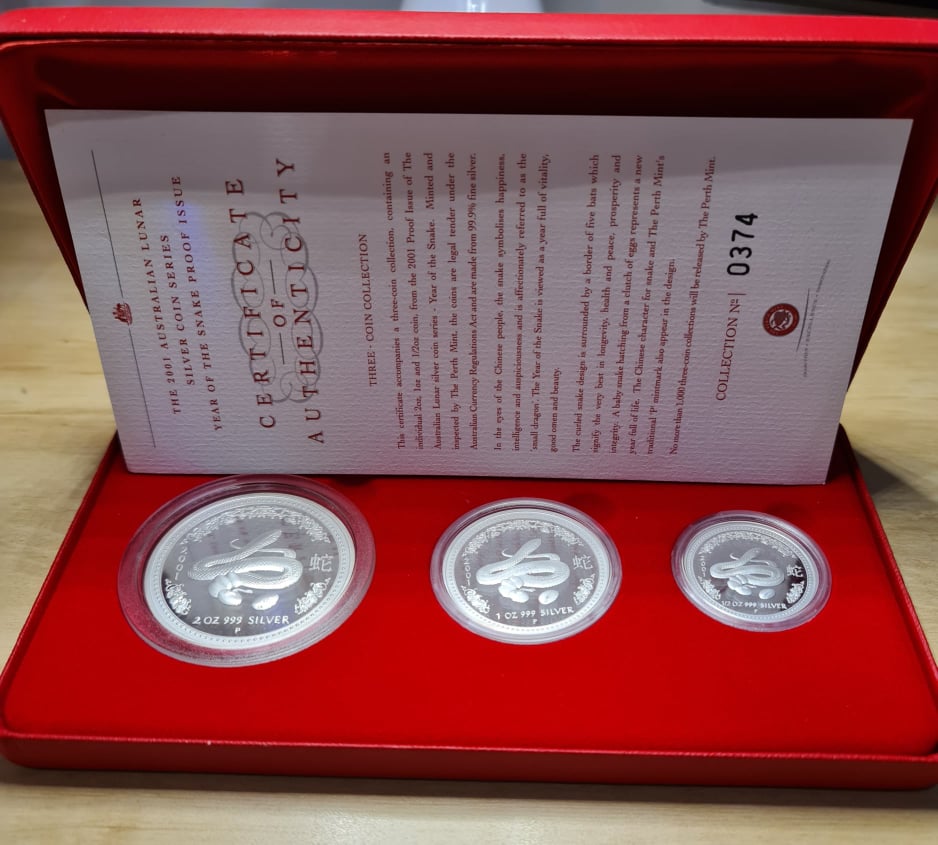Thumbnail for 2001 Lunar Year of the Snake 3 Coin Proof Set