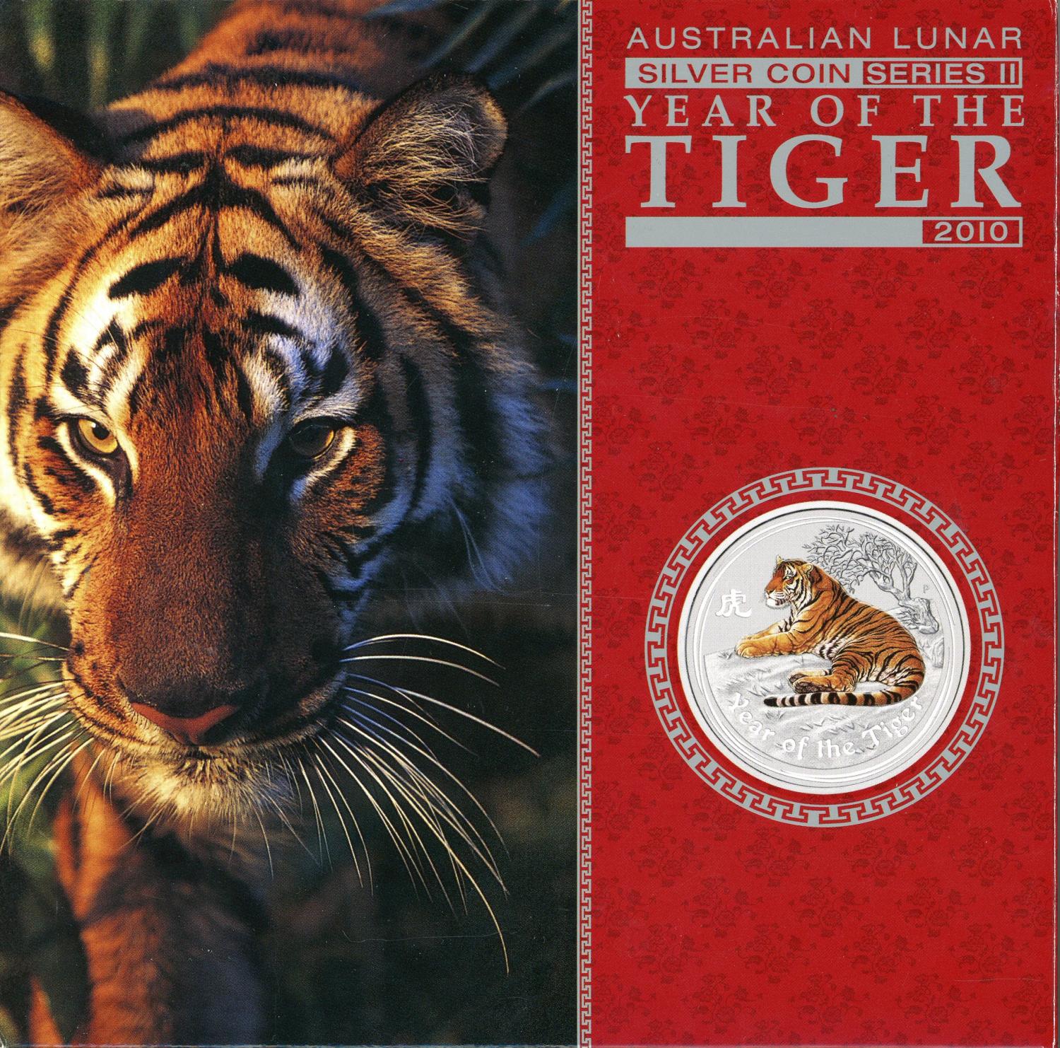 Thumbnail for 2010 One Kilo Year of the Tiger Coloured Coin with Gemstone Eye