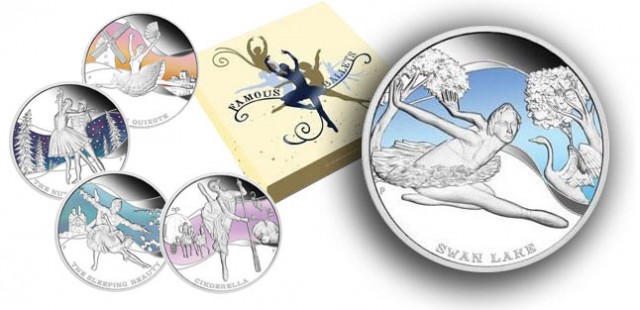 Thumbnail for 2010 Famous Ballets 1oz Coloured Silver Proof Five Coin Set