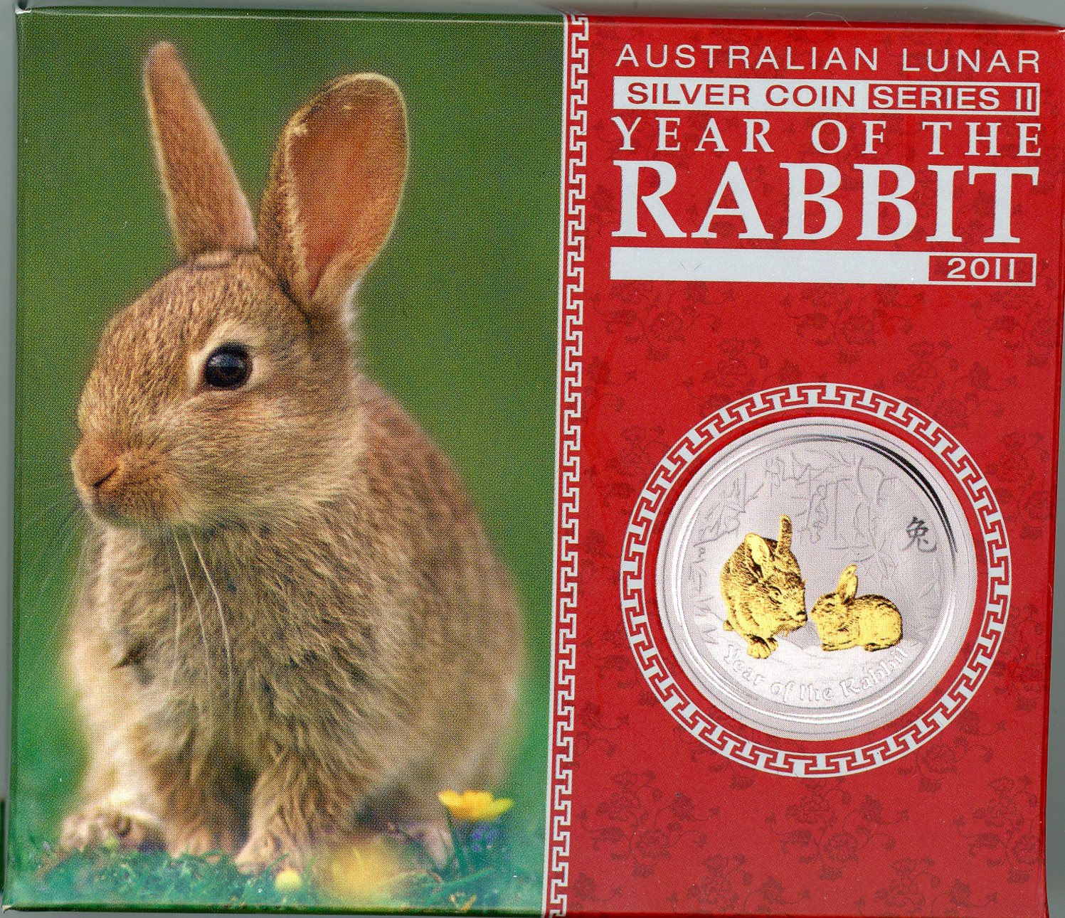 Thumbnail for 2011 Australian 1oz Silver Gilded Edition - Year of the Rabbit