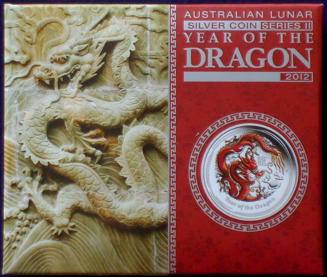 Thumbnail for 2012 Year of the Dragon 1oz Coloured Silver Edition