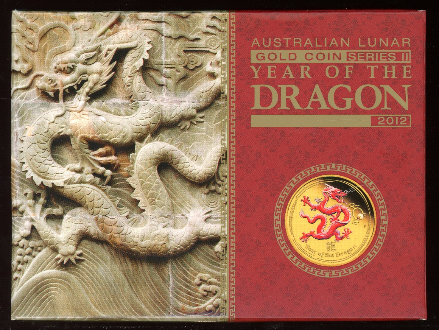 Thumbnail for 2012 Year of the Dragon One Tenth oz Coloured Gold Proof Coin