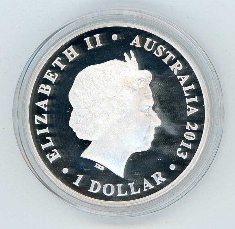 2013 Perth Mint Australia $1 Fine Silver Proof Coin Queens Coronation 