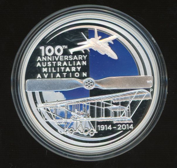 Thumbnail for 2014 1oz Coloured Silver Proof - 100th Anniversary of Australian Military Aviation