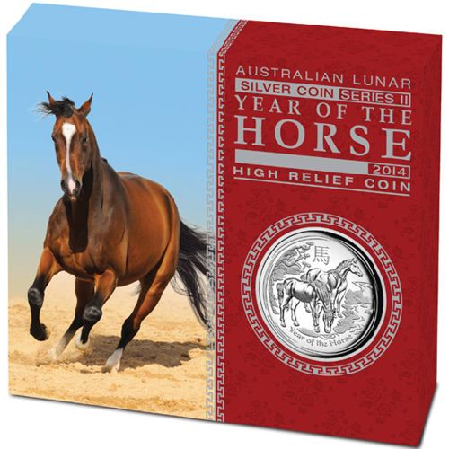 Thumbnail for 2014 Australian 1oz High Relief Silver Proof Coin - Year of the Horse