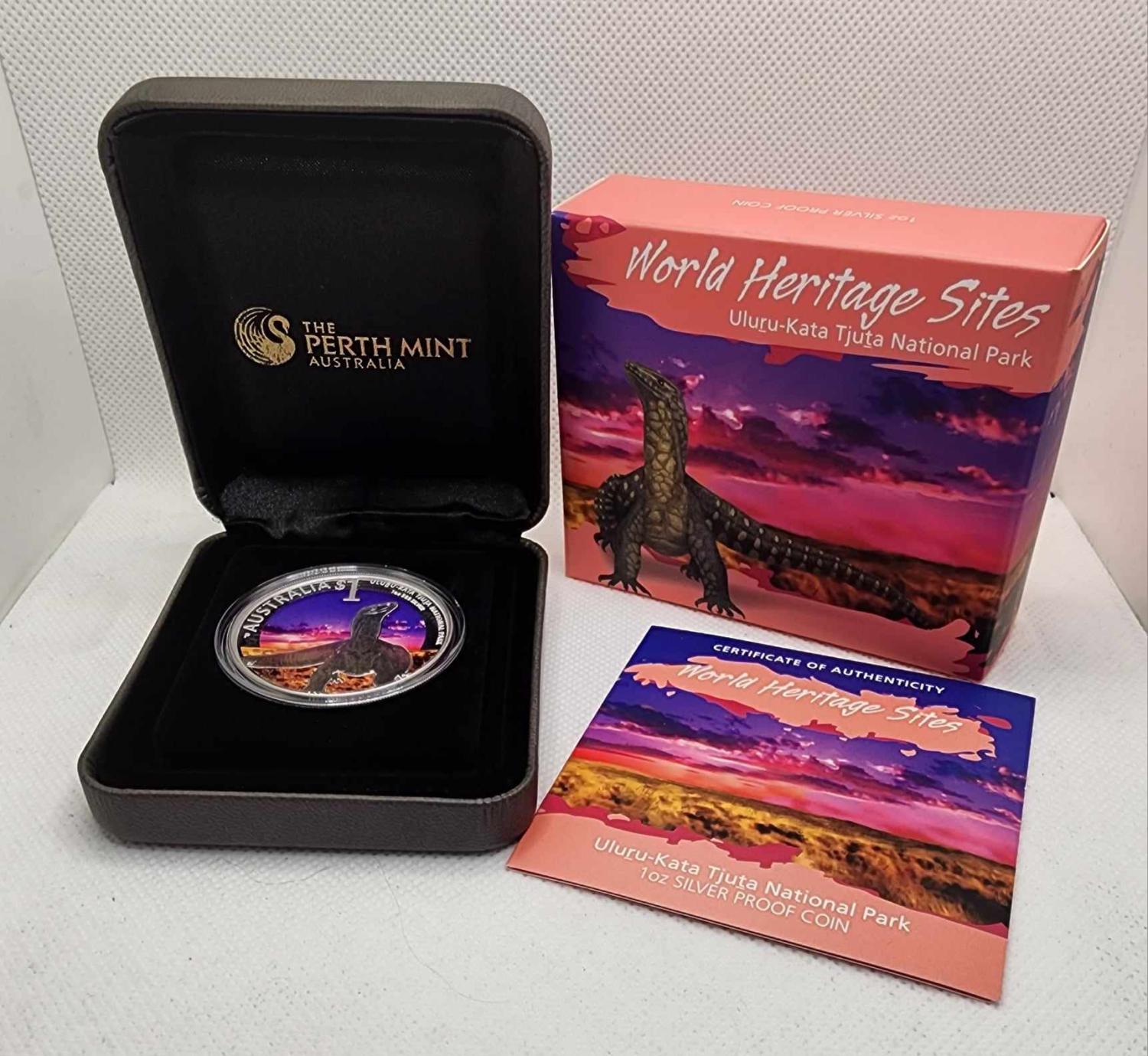 Thumbnail for 2014 1oz Coloured Silver Proof - Celebrate Australia Uluru-Kata Tjuta National Park