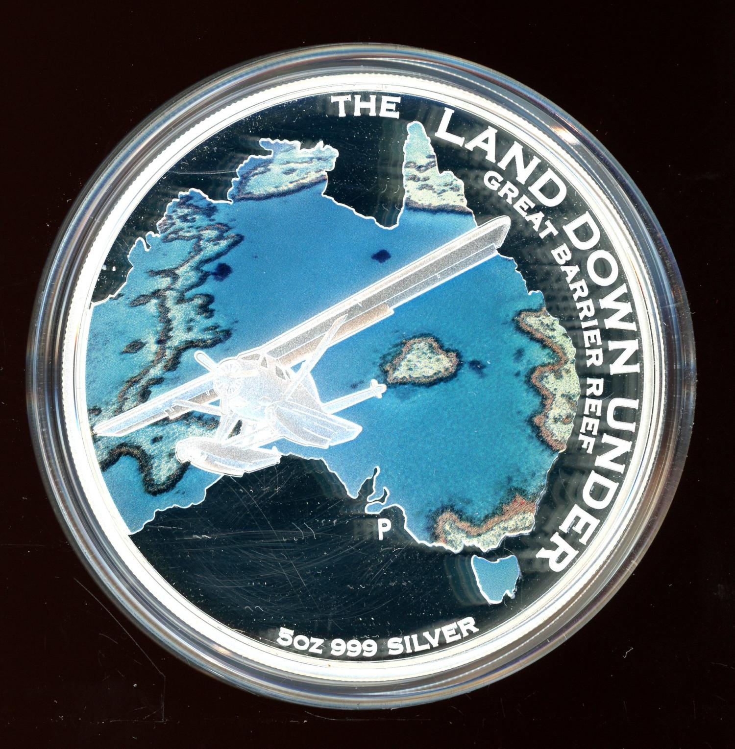 Thumbnail for 2014 5oz Coloured Silver Proof Coin - Land Down Under Great Barrier Reef