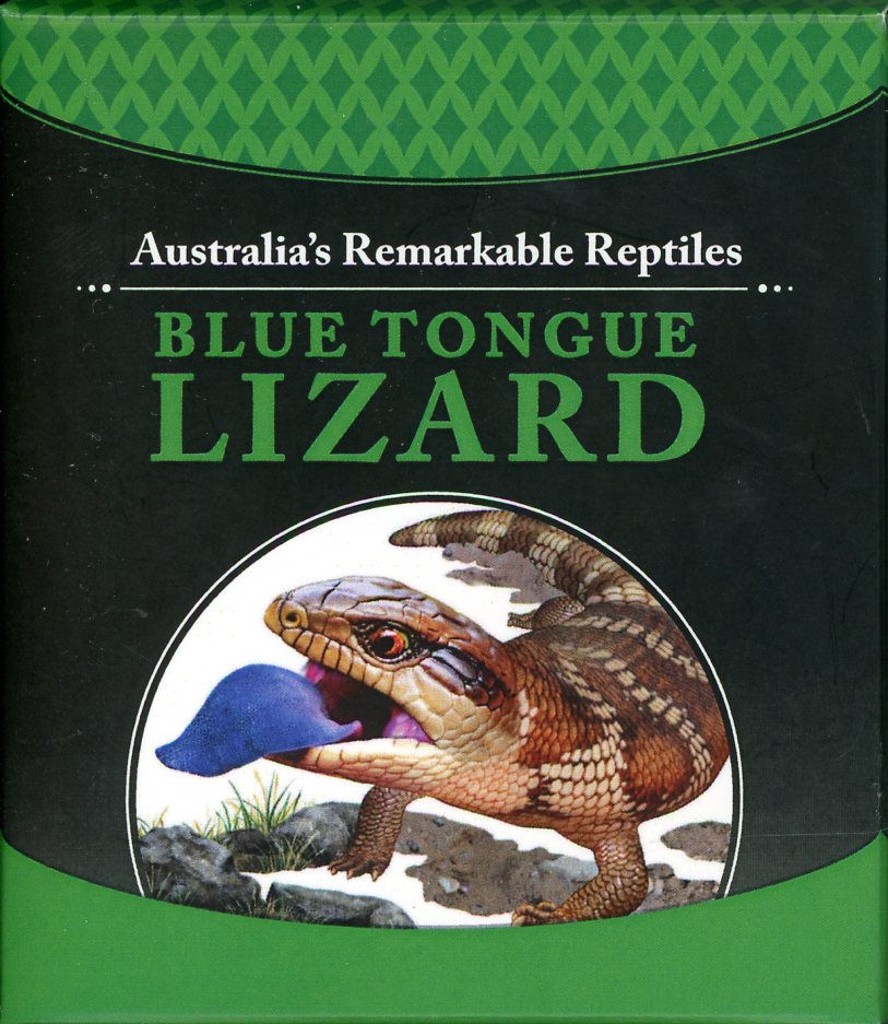 Thumbnail for 2015 Tuvalu 1oz Coloured Silver Proof Coin - Blue Tongued Lizard