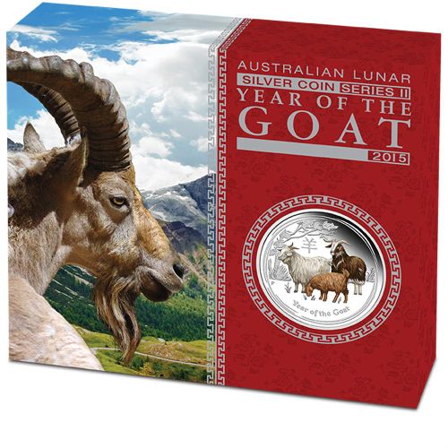 Thumbnail for 2015 Australian Half oz Coloured Silver Proof Coin - Year of the Goat