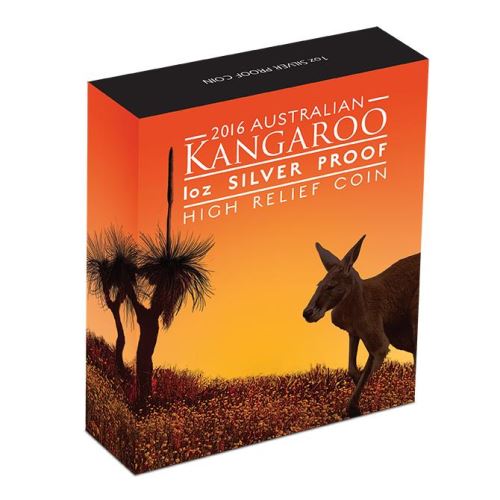 Thumbnail for 2016 1oz Silver Proof High Relief Coin - Australian Kangaroo