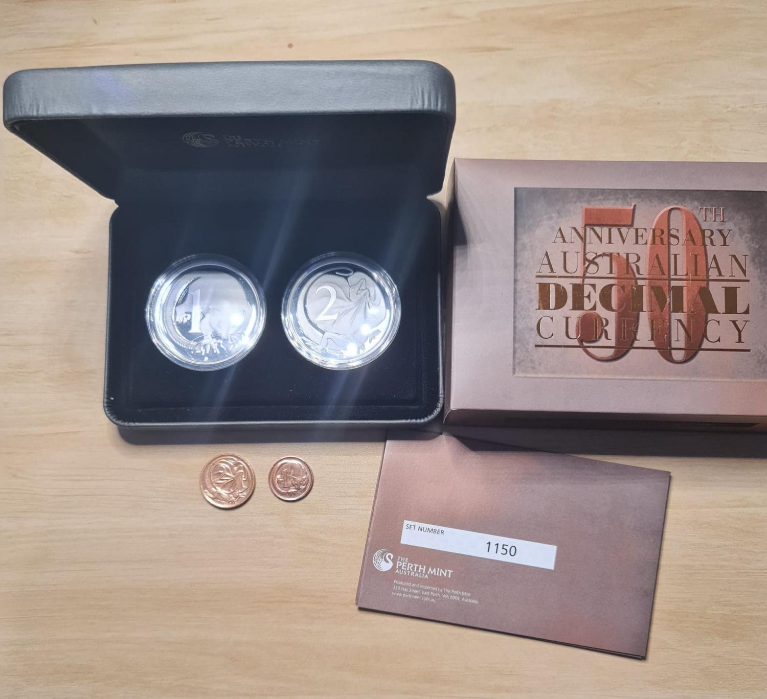 Thumbnail for 2016 50th Anniversary of Australian Decimal Currency Silver One And Two Cent Set